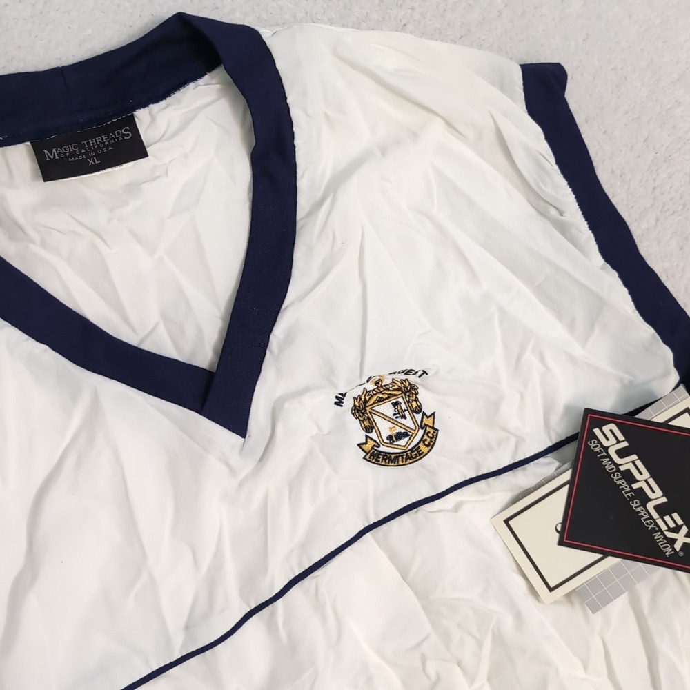 VTG 90s Magic Threads Sweater Vest Mens XL Blue White USA Made Vest Golf Classic